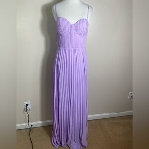 Lulus Elegant Lavender Pleated Dress